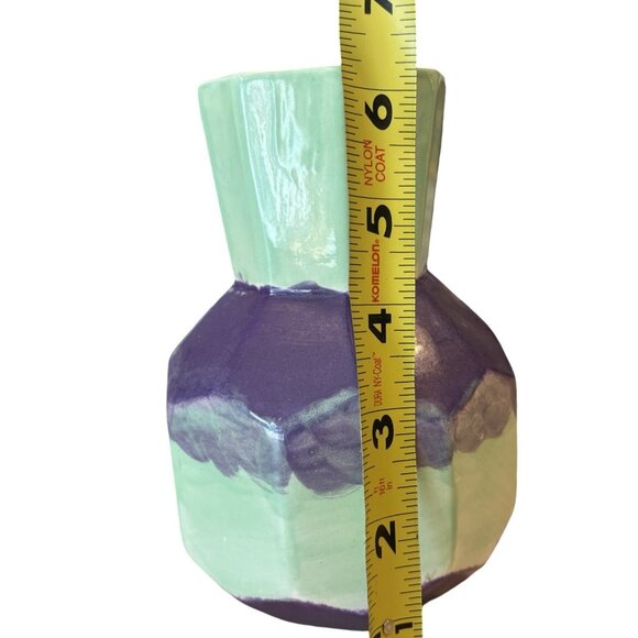 Handpainted Multi Vase Tall Bud Fun Beach Deco Color splash Bright Retro Art - Picture 2 of 6